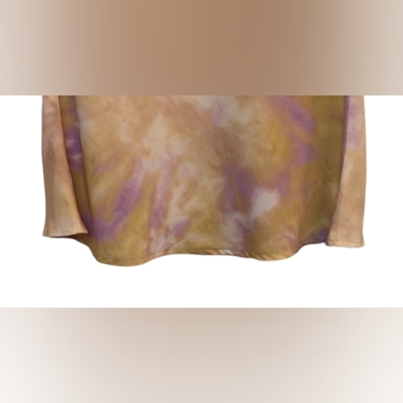 NWOT Etophe Studios lavender and warm gold tie dye silky elastic waist flowy - Picture 9 of 10